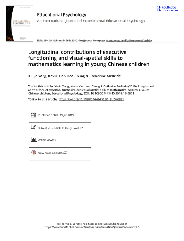 (PDF) Longitudinal contributions of executive functioning and visual ...
