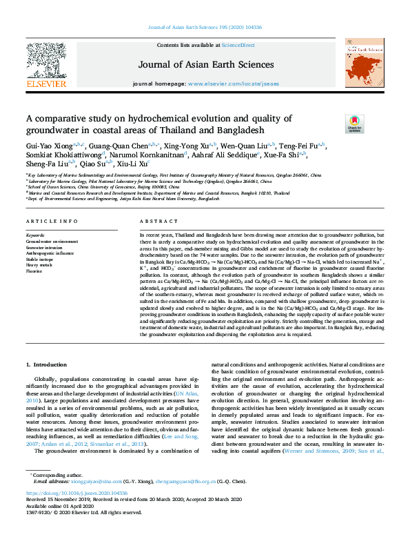 (PDF) A comparative study on hydrochemical evolution and quality of ...