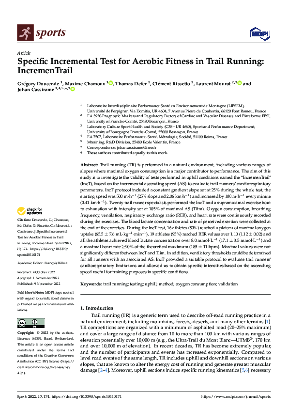 (PDF) Specific Incremental Test for Aerobic Fitness in Trail Running ...