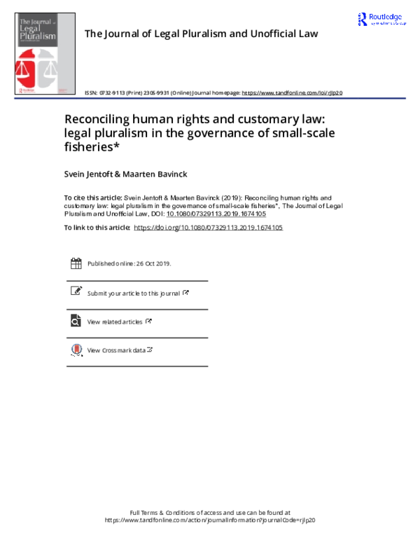 (PDF) Reconciling human rights and customary law: legal pluralism in ...