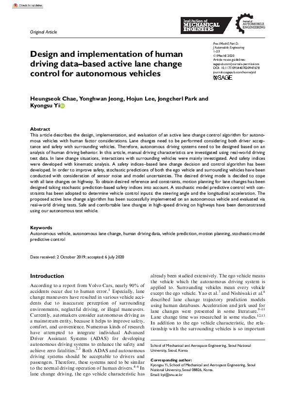 (PDF) Design and implementation of human driving data–based active lane ...