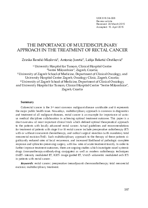 (PDF) THE IMPORTANCE OF MUlTIDISCIPlINARY APPROACH IN THE TREATMENT OF ...