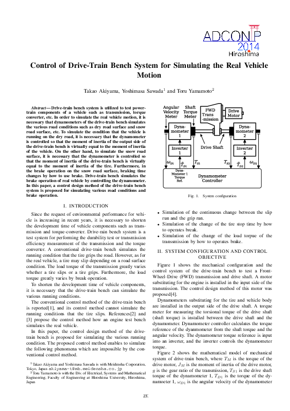 (PDF) Control of DriveTrain Bench System for Simulating the Real ...