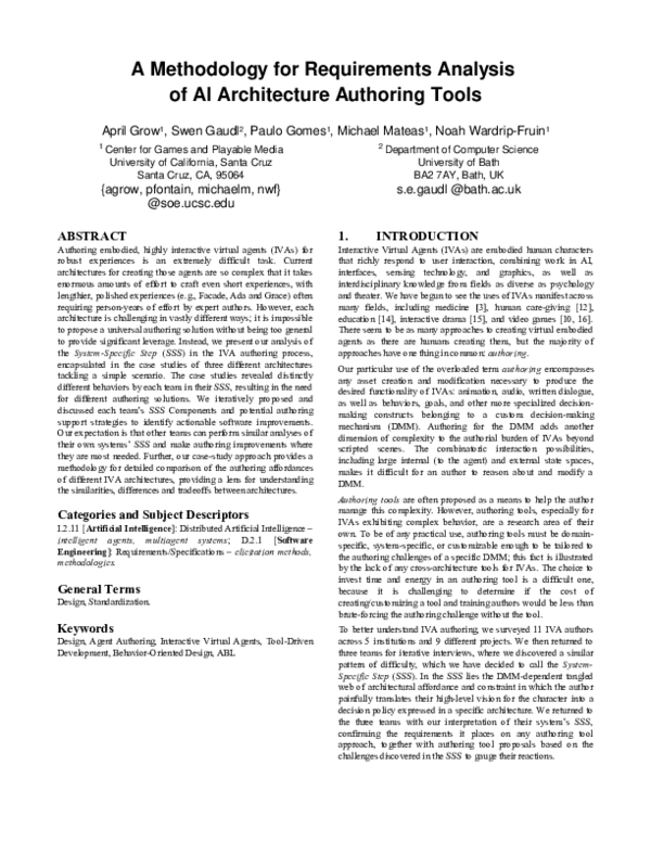 (PDF) A methodology for requirements analysis of ai architecture ...