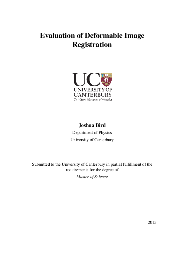 (PDF) Evaluation of Deformable Image Registration