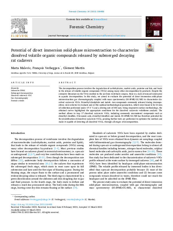 (PDF) Potential of direct immersion solid-phase microextraction to ...