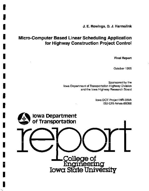 (PDF) Micro-Computer Based Linear Scheduling Application for Highway ...