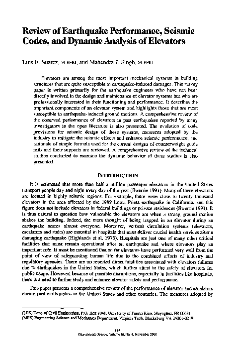 (PDF) Review of Earthquake Performance, Seismic Codes, and Dynamic ...