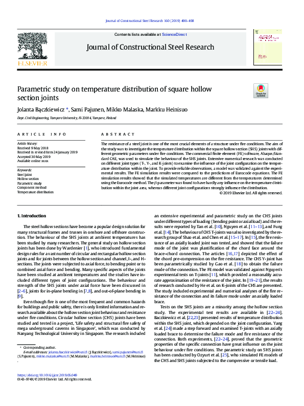(PDF) Parametric study on temperature distribution of square hollow ...