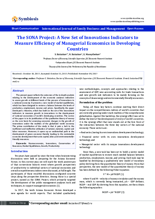 (PDF) The SONA Project: A New Set of Innovations Indicators to Measure ...