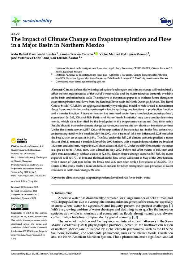 (PDF) The Impact of Climate Change on Evapotranspiration and Flow in a ...