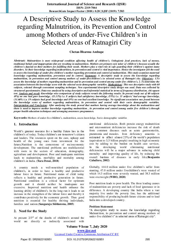 (PDF) A Descriptive Study to Assess the Knowledge regarding ...