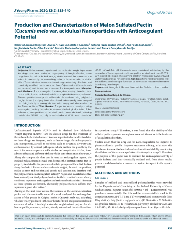 (PDF) Production and Characterization of Melon Sulfated Pectin (Cucumis ...