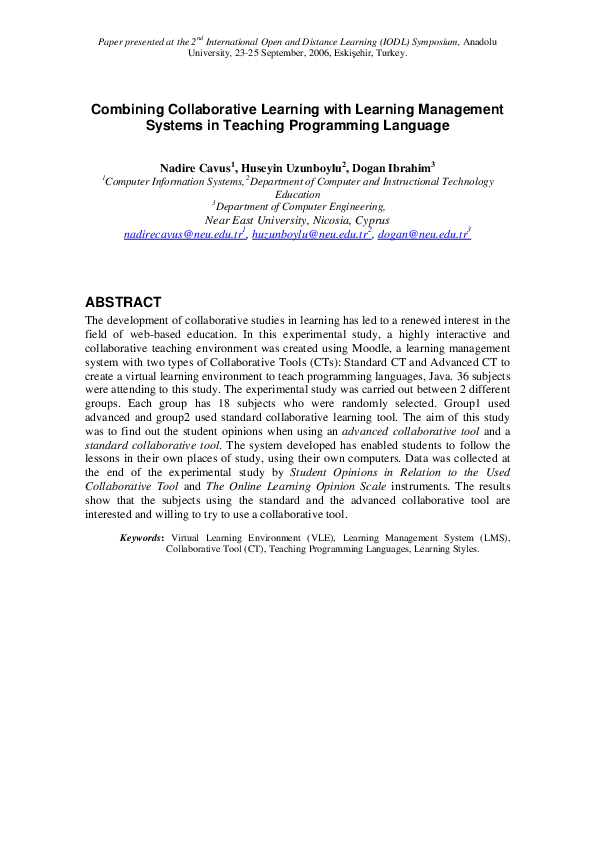 (PDF) Combining Collaborative Learning with Learning Management Systems ...