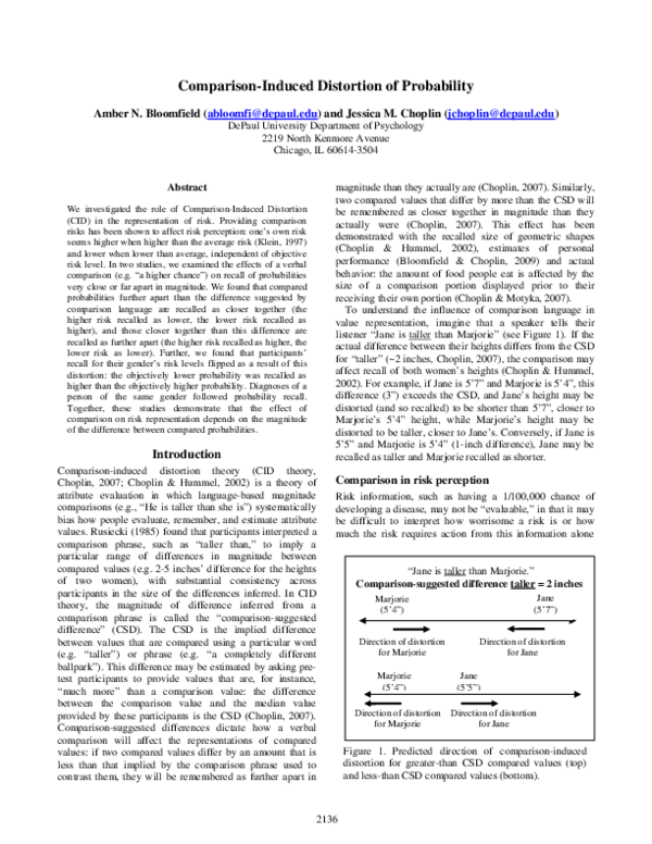 (PDF) Comparison-Induced Distortion of Probability