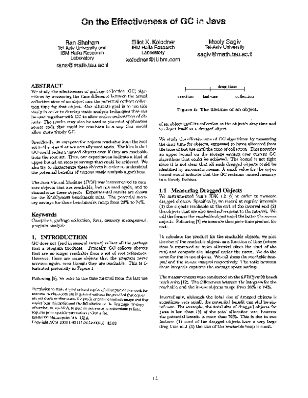 (PDF) On effectiveness of GC in Java