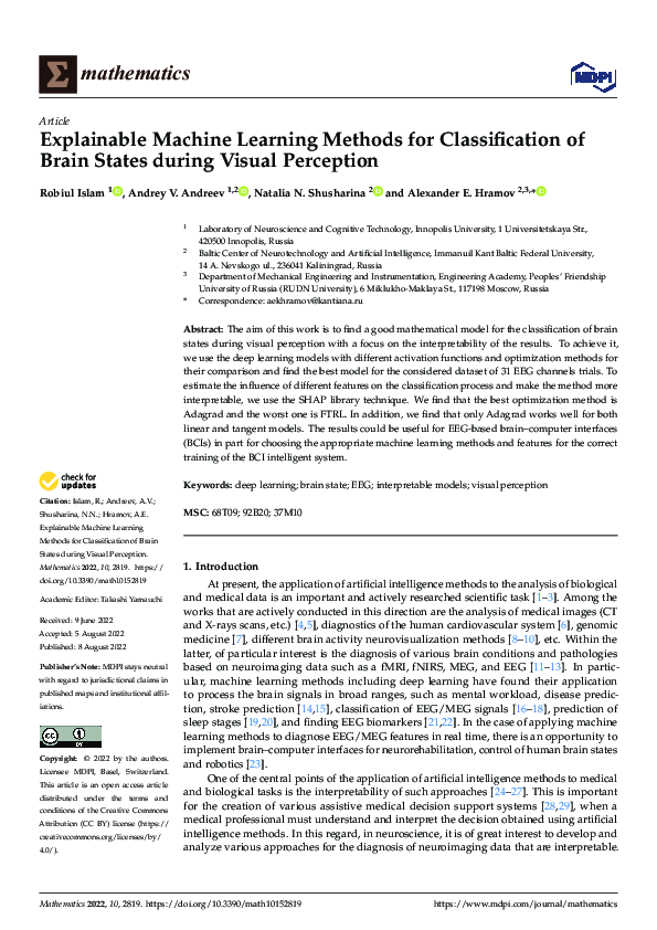 (PDF) Explainable Machine Learning Methods for Classification of Brain ...