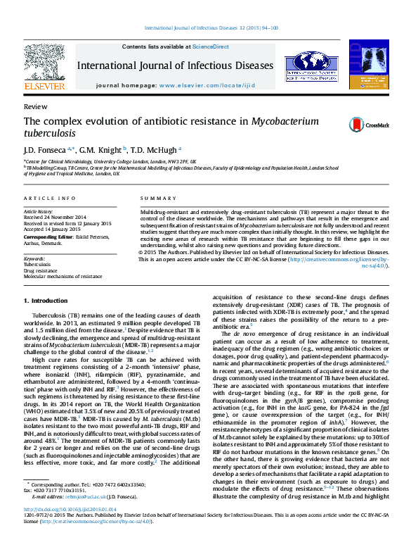 (PDF) The complex evolution of antibiotic resistance in Mycobacterium ...
