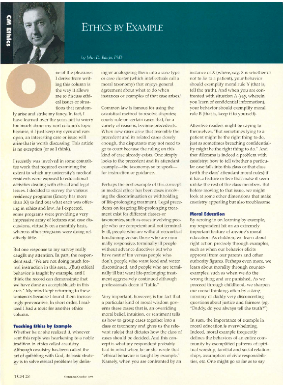 (PDF) Ethics by example