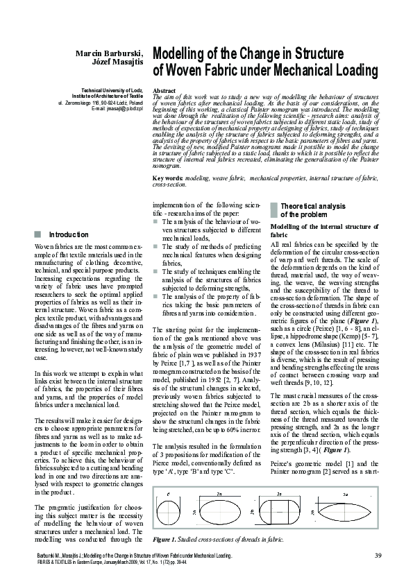 (PDF) Modelling of the Change in Structure of Woven Fabric under ...