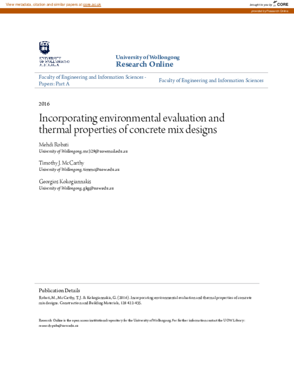 (PDF) Incorporating environmental evaluation and thermal properties of ...