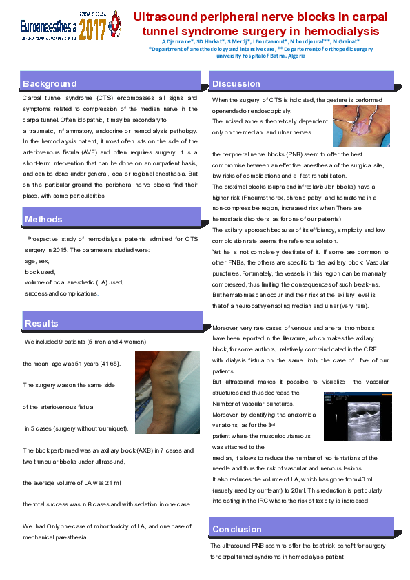(PDF) Ultrasound peripheral nerve blocks in carpal tunnel syndrome ...