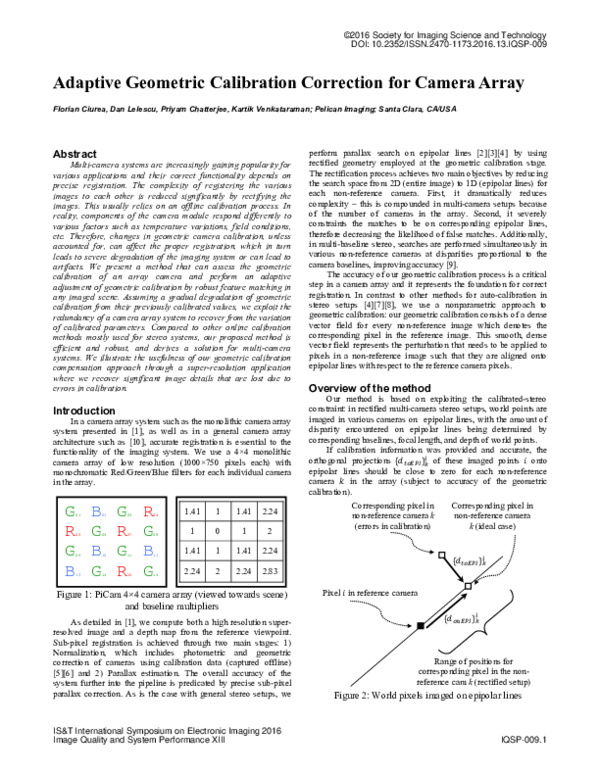 (PDF) Adaptive Geometric Calibration Correction for Camera Array