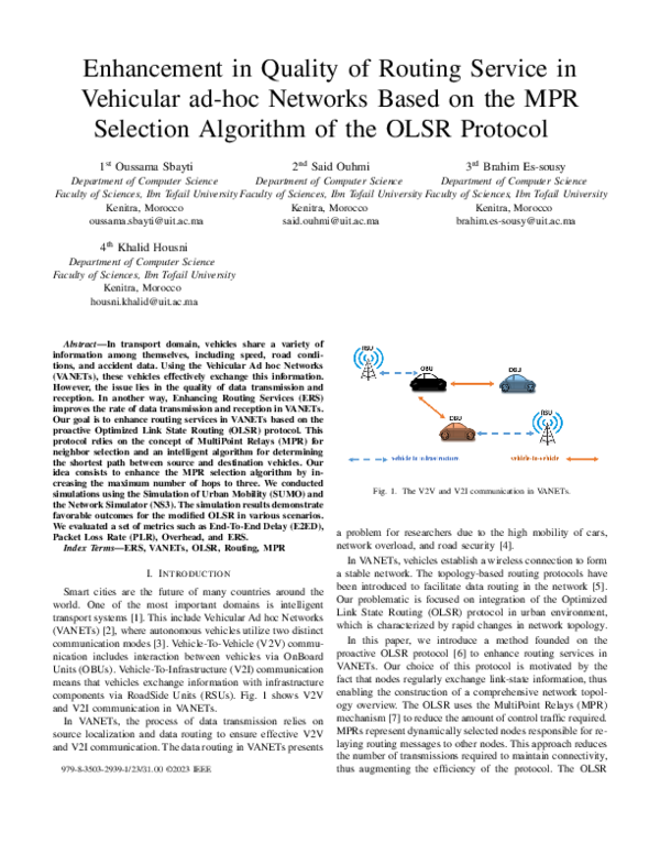 (PDF) Enhancement in Quality of Routing Service in Vehicular ad-hoc ...
