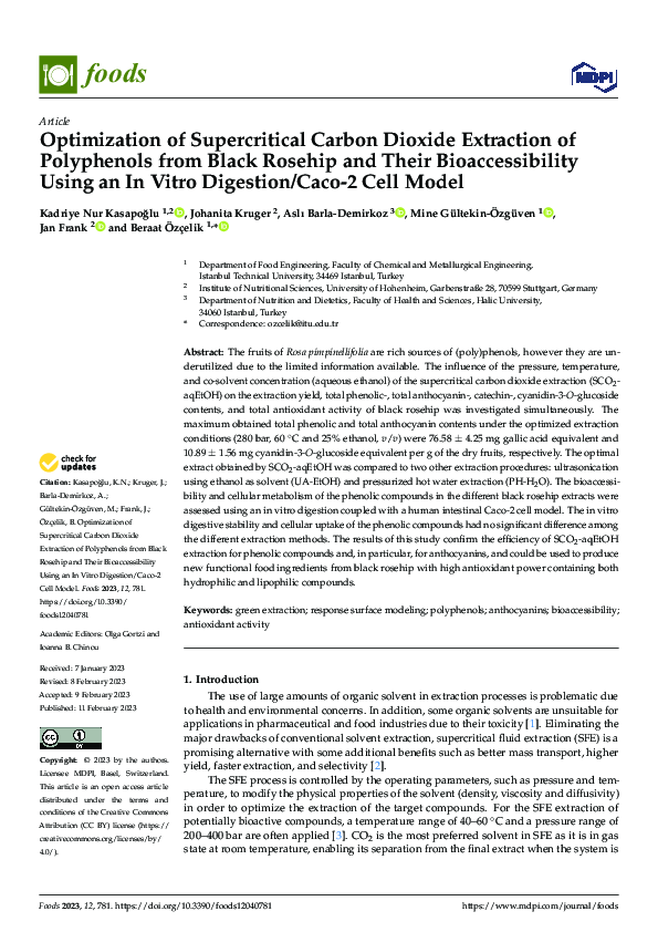 (PDF) Optimization of Supercritical Carbon Dioxide Extraction of ...