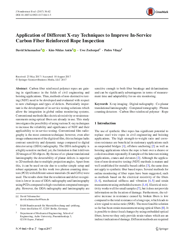 (PDF) Application of Different X-ray Techniques to Improve In-Service ...