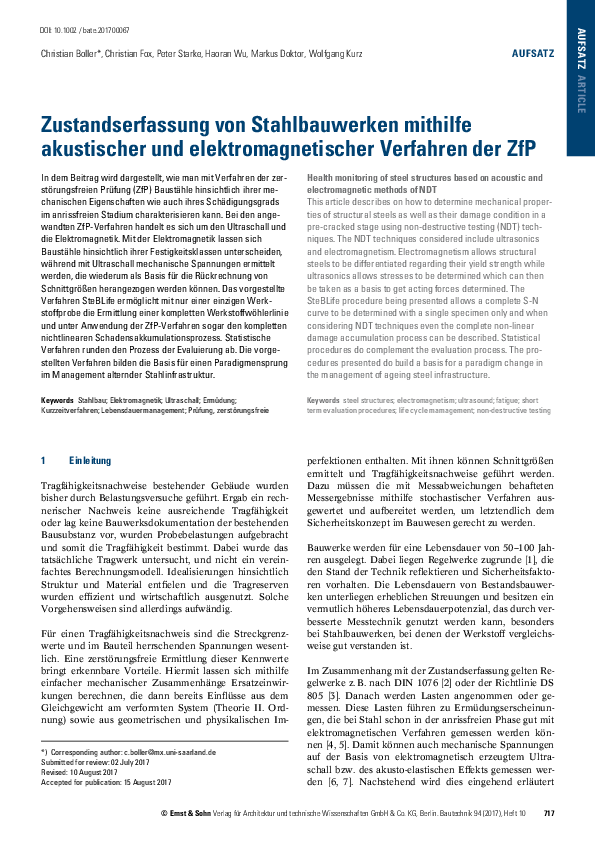(PDF) Zustandserfassung von Stahlbauwerken mithilfe akustischer und ...