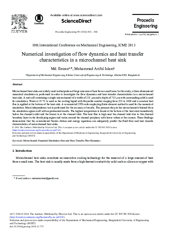 (PDF) Numerical Investigation of Flow Dynamics and Heat Transfer ...