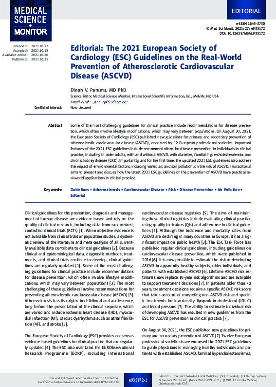 (PDF) Editorial: The 2021 European Society of Cardiology (ESC ...