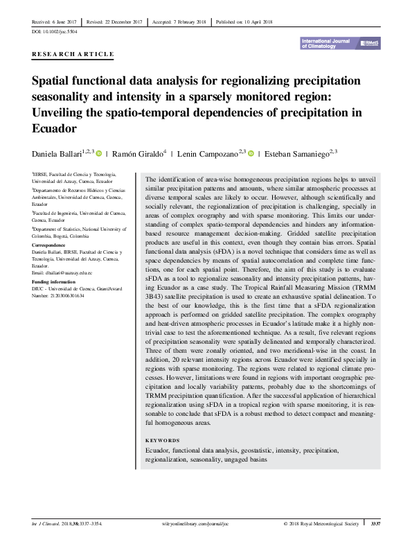 (PDF) Spatial functional data analysis for regionalizing precipitation ...