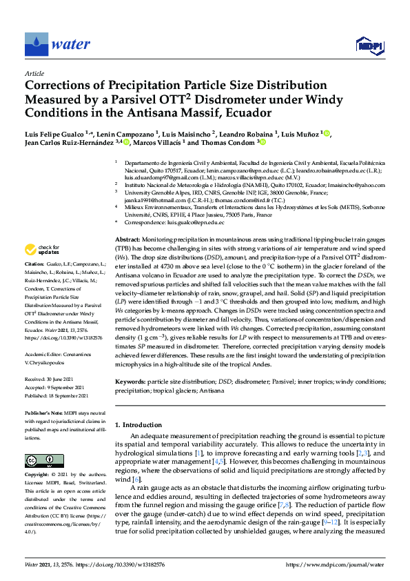 (PDF) Corrections of Precipitation Particle Size Distribution Measured ...