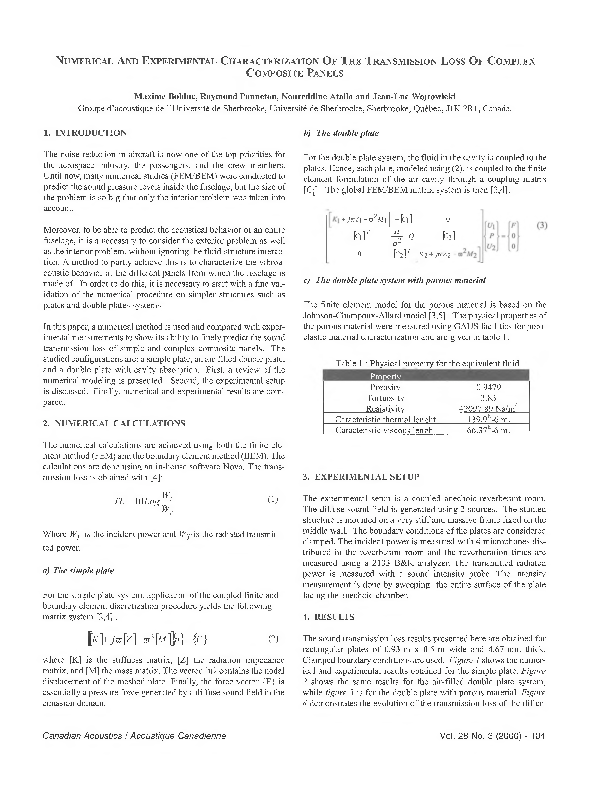(PDF) Numerical and experimental characterization of the transmission ...