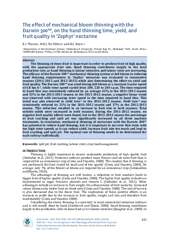 (PDF) The effect of mechanical bloom thinning with the Darwin 300™, on ...