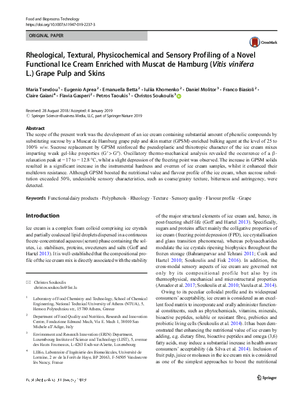 (PDF) Rheological, Textural, Physicochemical and Sensory Profiling of a ...