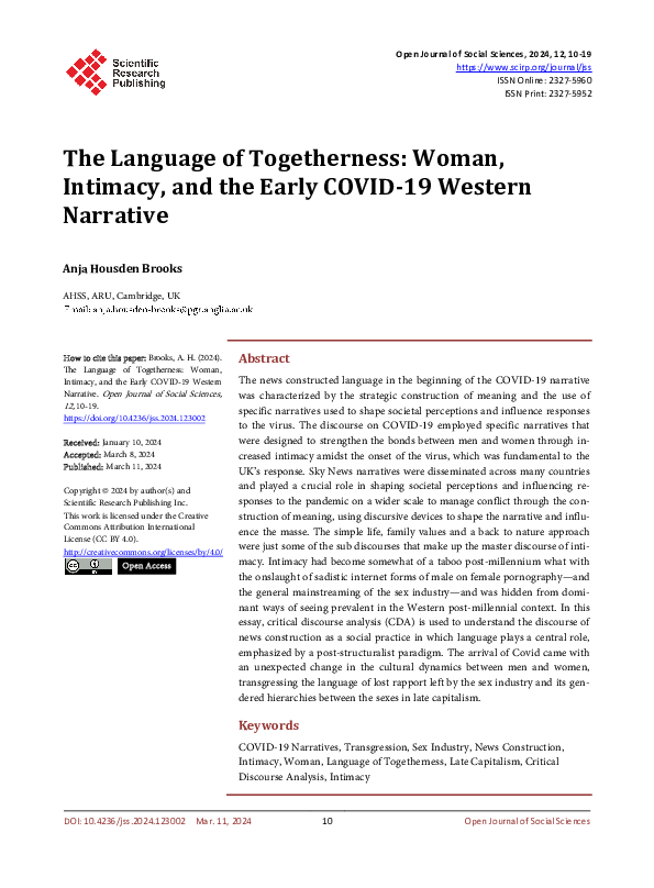(PDF) The Language of Togetherness: Woman, Intimacy, and the Early ...