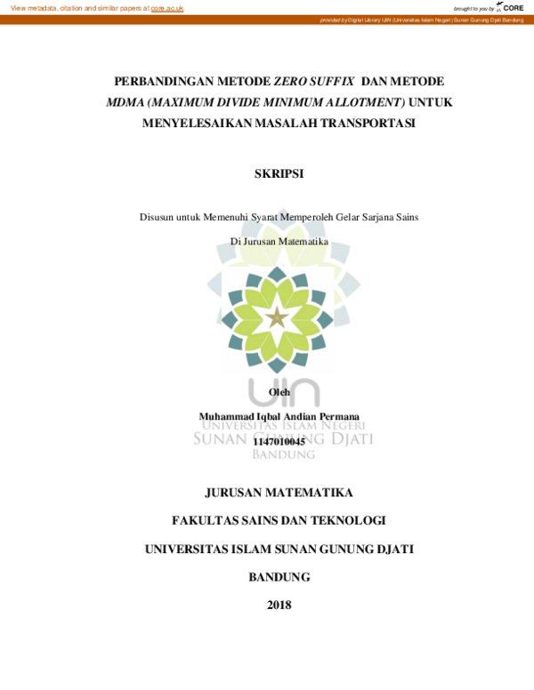 (PDF) Perbandingan Metode Zero Suffix dan Metode MDMA (Maximum Divide ...