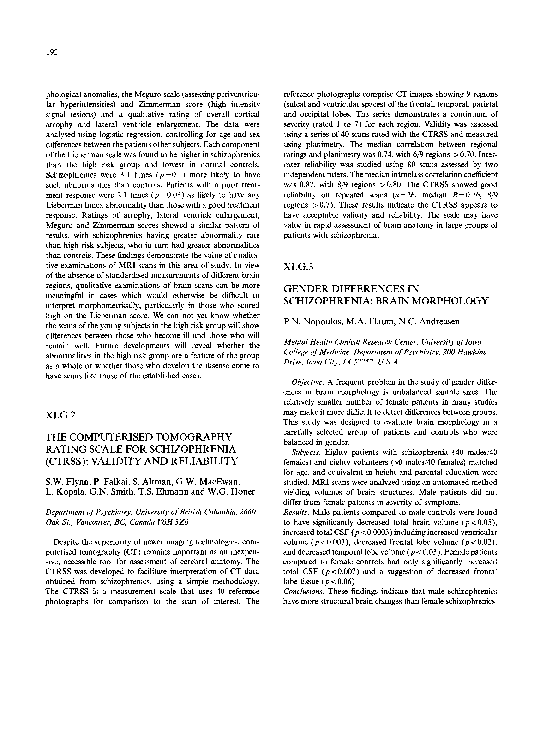 (PDF) The computerised tomography rating scale for schizophrenia (CTRSS ...