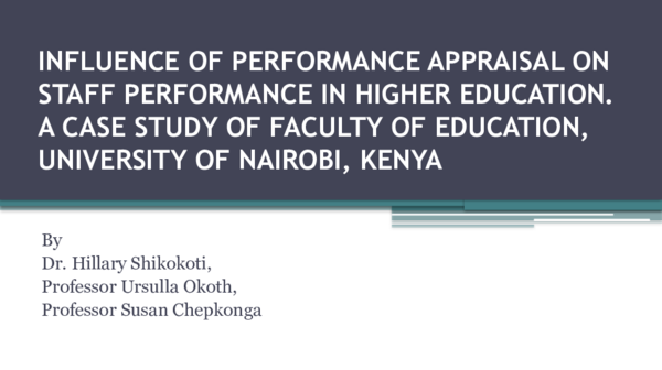 (PPT) INFLUENCE OF PERFORMANCE APPRAISAL ON STAFF PERFORMANCE IN HIGHER ...