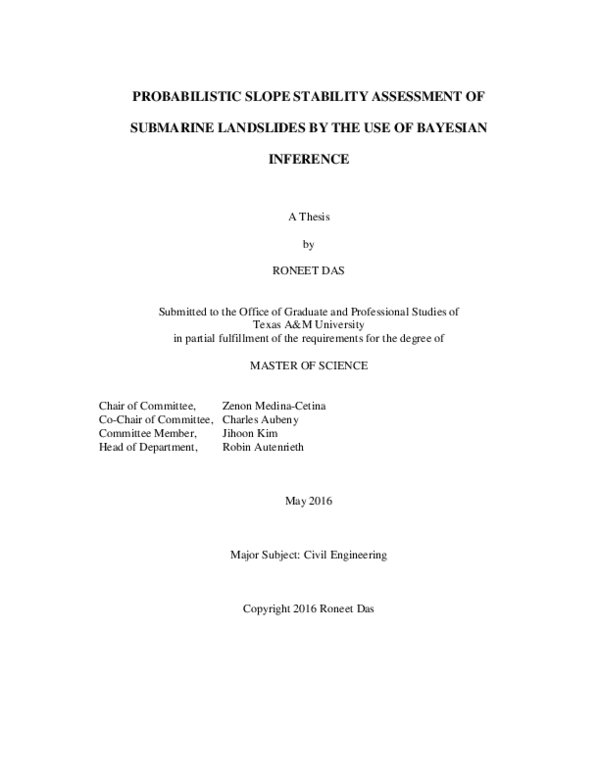 (PDF) Probabilistic Slope Stability Assessment of Submarine and Slides ...
