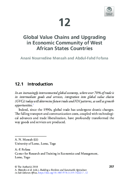(PDF) Global Value Chains and Upgrading in Economic Community of West ...