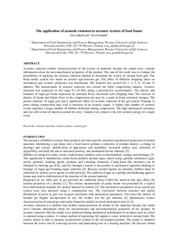 Gallery Detail: Pdf The Application Of Acoustic Emission To Measure Texture Of