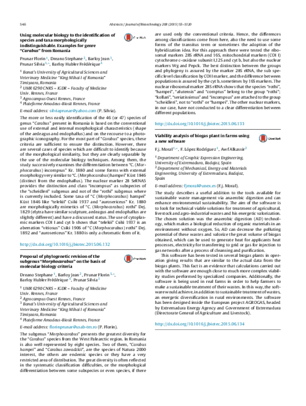 (PDF) Using molecular biology to the identification of species and taxa ...