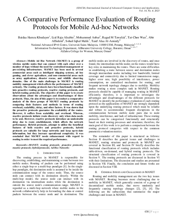 (PDF) A Comparative Performance Evaluation of Routing Protocols for ...