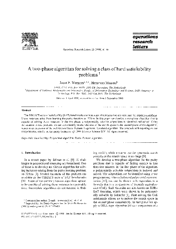 (PDF) A two-phase algorithm for solving a class of hard satisfiability ...