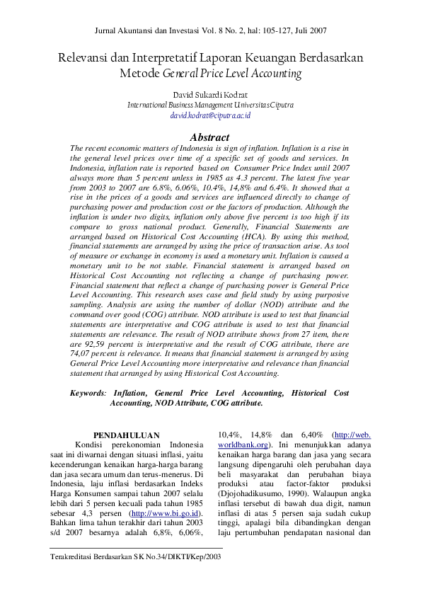 (PDF) Relevansi dan Interpretatif Laporan Keuangan Berdasarkan Metode ...