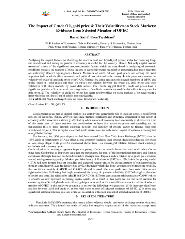 (PDF) The Impact of Crude Oil, gold price & Their Volatilities on Stock ...